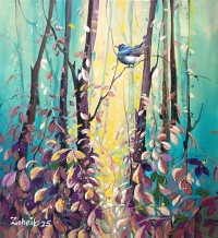 Zohaib Rind, 14 x 16 Inch, Acrylic on Canvas, Calligraphy Painting, AC-ZR-361